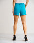 Turquoise High Rise Denim Shorts