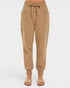 Tan jogger pants on a white background