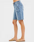 Medium Wash Seam Detail Bermuda Denim Shorts