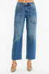 Medium Wash Utility Pocket Straight Jeans