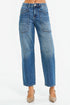 Medium Wash Utility Pocket Straight Jeans