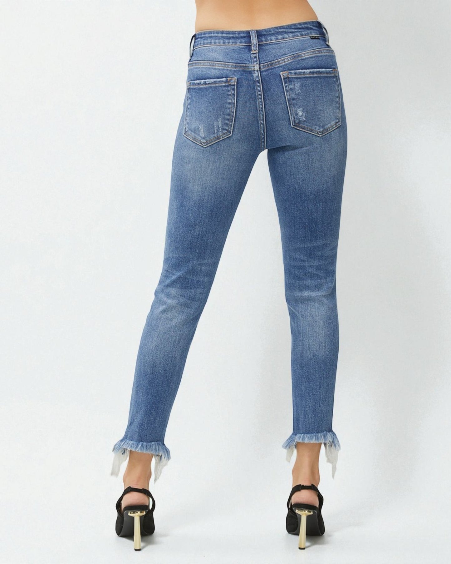 Medium Wash Distressed Skinny Jeans