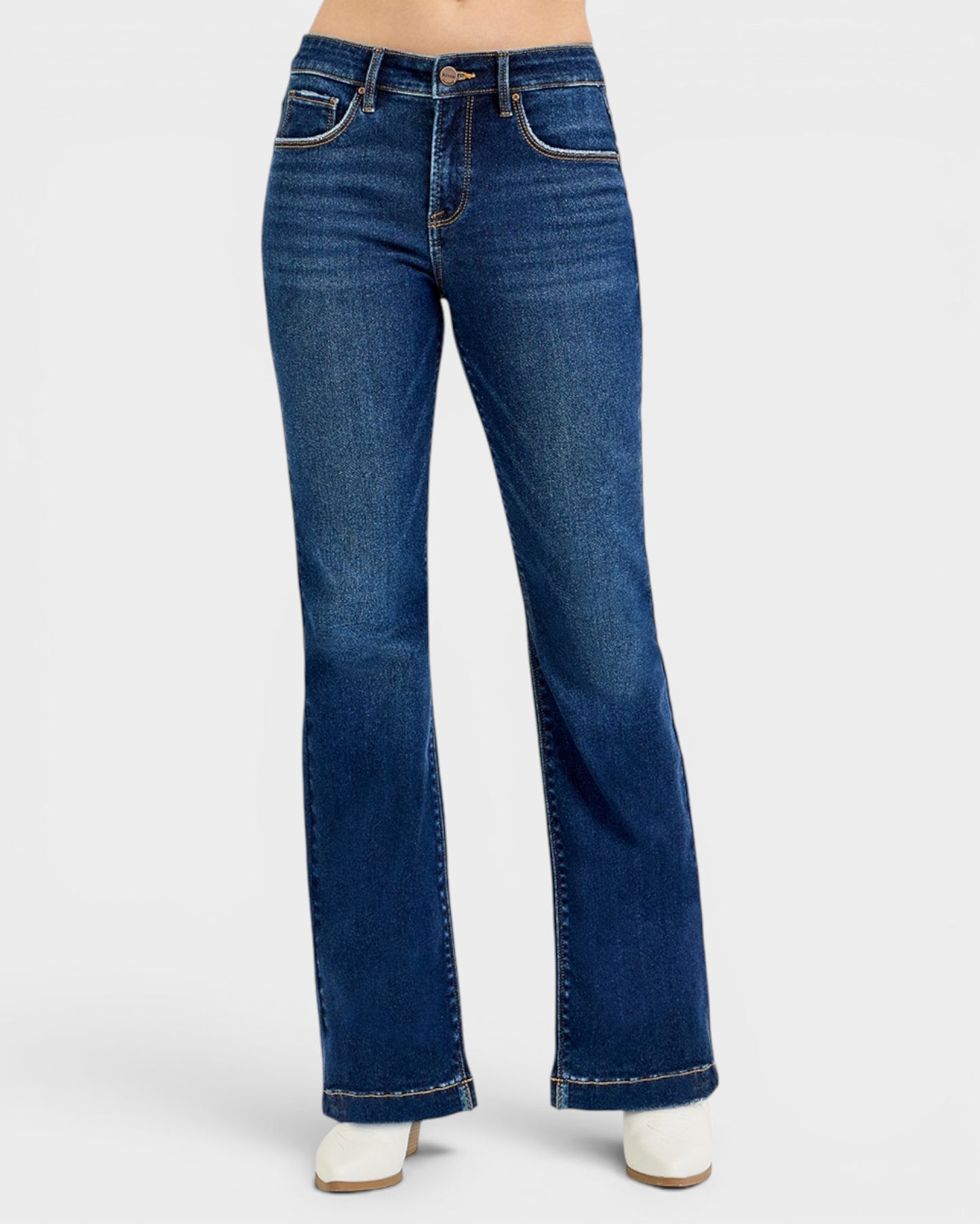 Blue jeans on a white background