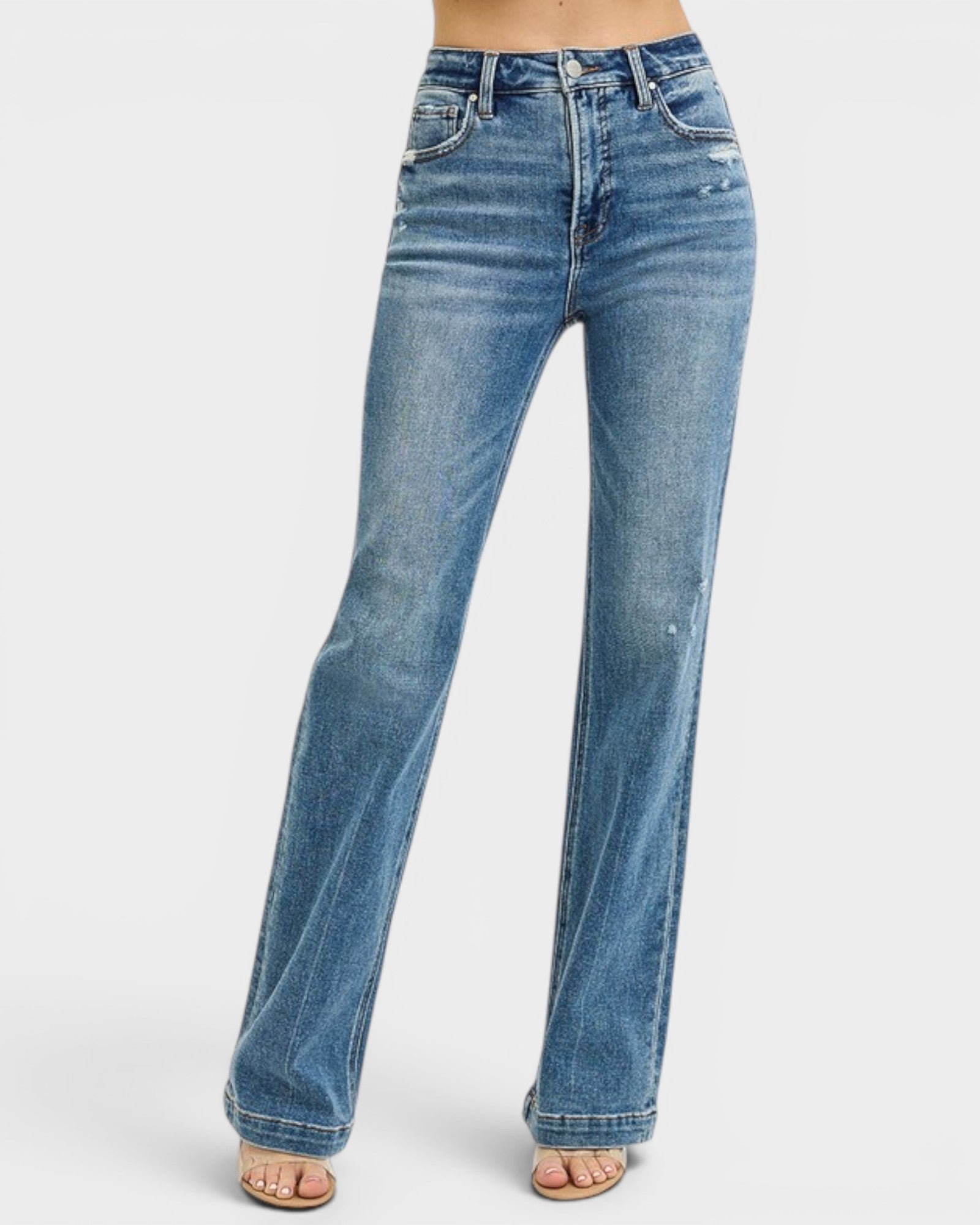 Blue jeans on a white background