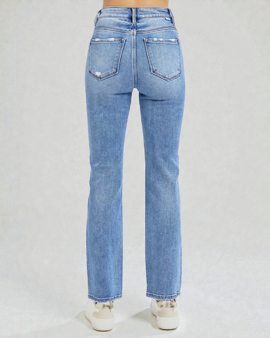 Blue jeans on a white background