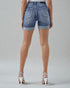Medium Wash High Rise Distressed Denim Shorts