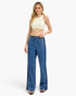 Medium-Wash Pull-On Wide-Leg Jeans