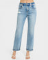 Light blue jeans on a white background