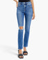 Jean skinny taille haute délavé foncé