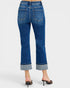 Blue jeans with a white background