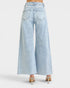 Light blue wide-leg jeans on a white background