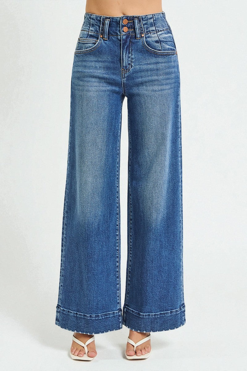 Blue jeans on a white background