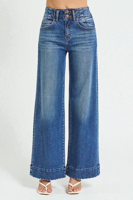 Blue jeans on a white background