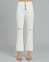 White distressed jeans on a gray background