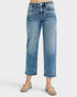 Medium Wash High Rise Crop Straight Jeans