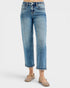 Medium Wash High Rise Crop Straight Jeans