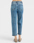 Medium Wash High Rise Crop Straight Jeans
