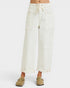 White wide-leg pants worn by a person on a white background
