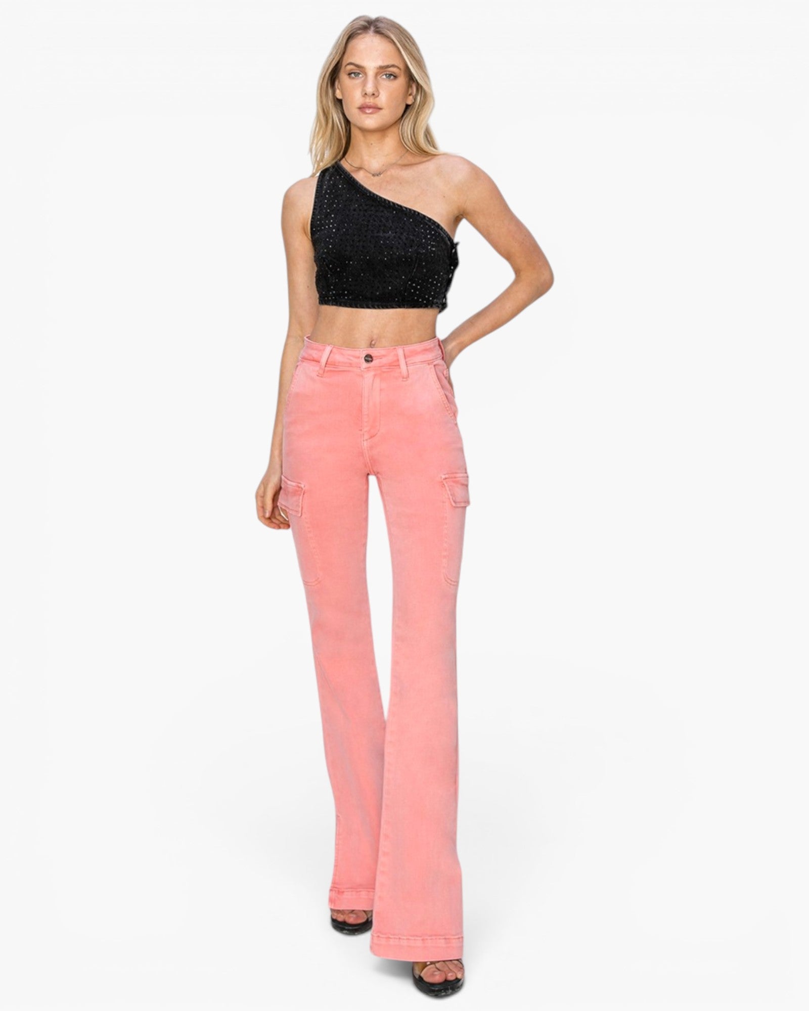 Flamingo High Rise Cargo Bootcut Jeans