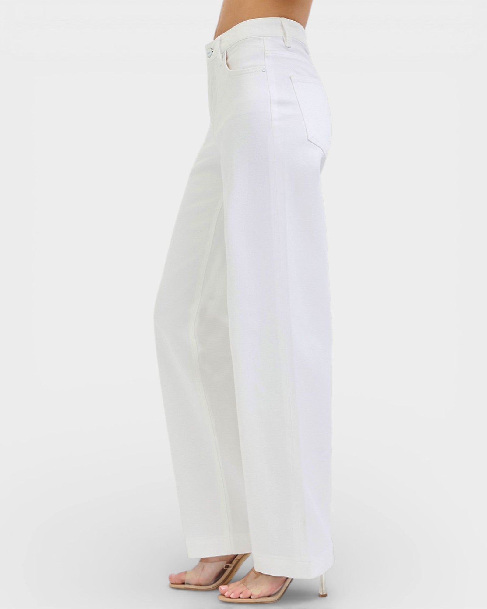 White pants on a white background