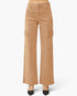 Jean cargo taille haute à jambe large en cacao