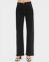 Black wide-leg jeans on a white background