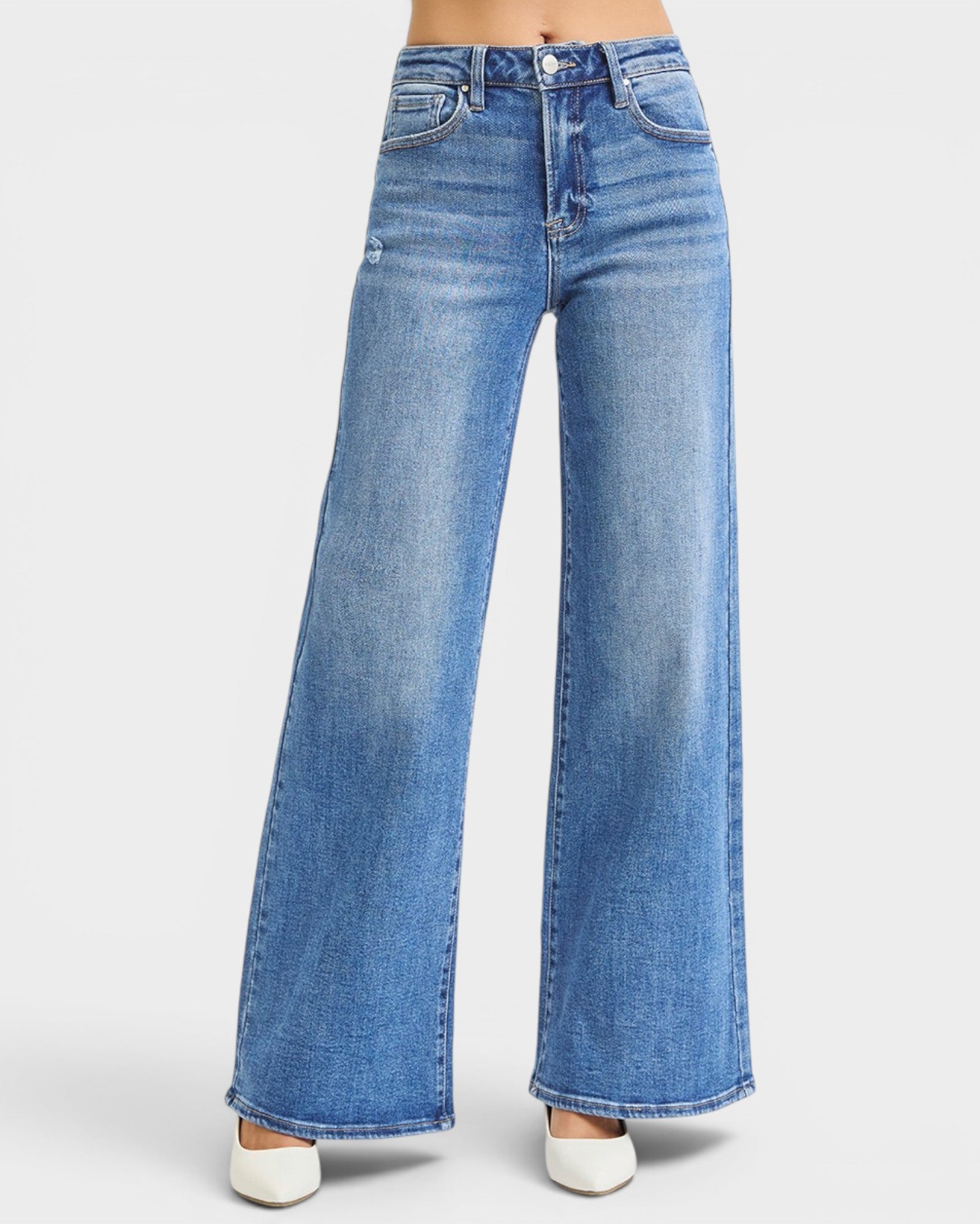 Medium Wash Wide Leg Jeans