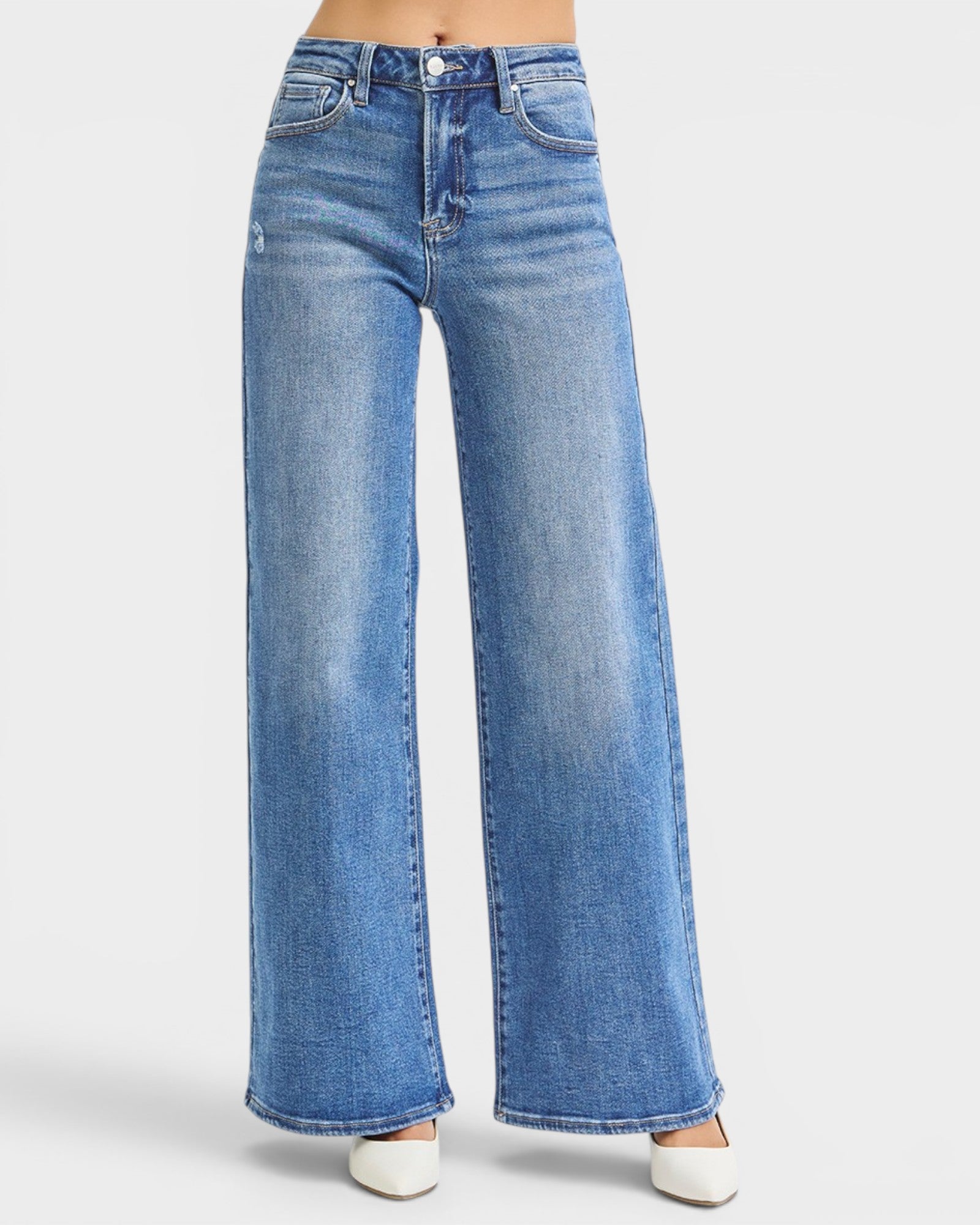 Medium Wash Wide Leg Jeans