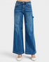 Dark Wash High Rise Utility Wide Leg Jeans