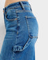 Dark Wash High Rise Utility Wide Leg Jeans