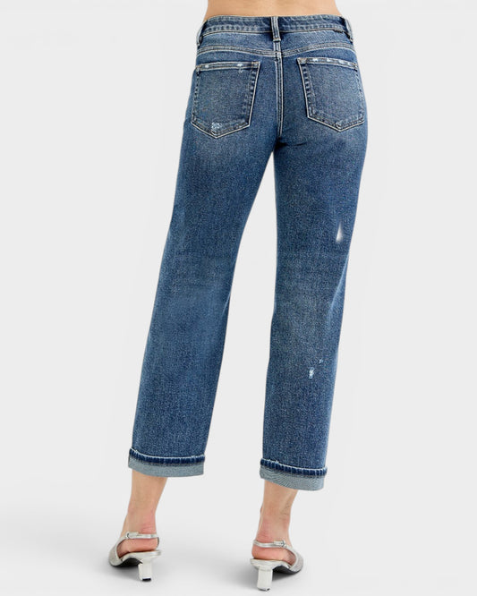 Blue jeans with a white background