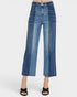 Jean taille mi-haute bicolore en combo foncé