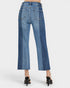 Jean taille mi-haute bicolore en combo foncé