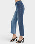 Jean taille mi-haute bicolore en combo foncé