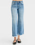 Light Wash Frayed Hem Wide Leg Jeans