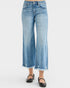 Light Wash Frayed Hem Wide Leg Jeans