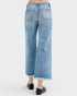 Light Wash Frayed Hem Wide Leg Jeans