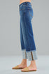 Dark Wash Contrast Cuff Wide Leg Jeans