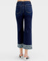 Dark Wash Heart Cuff Wide Leg Jeans