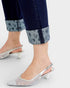 Dark Wash Heart Cuff Wide Leg Jeans