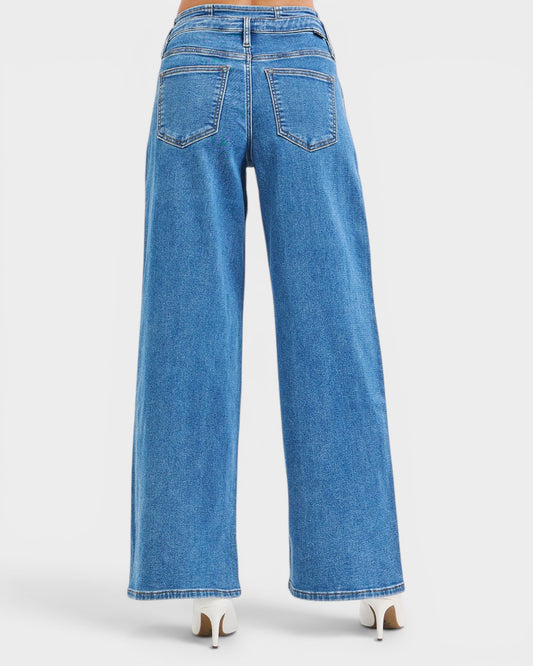 Blue jeans on a white background