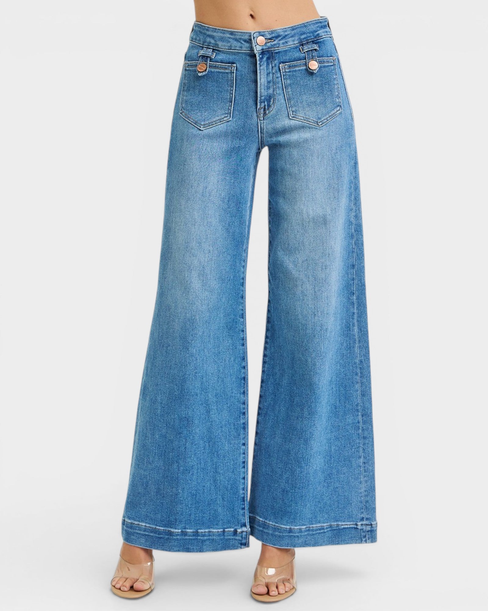 Medium Wash Wide Leg Jeans