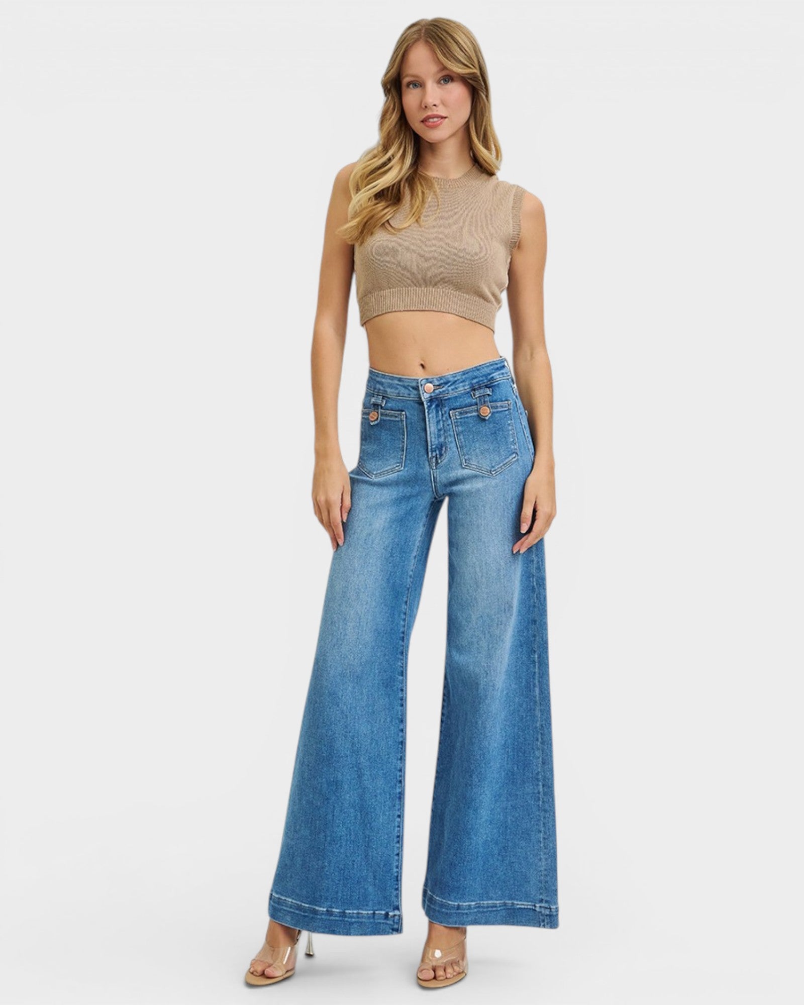 Medium Wash Wide Leg Jeans