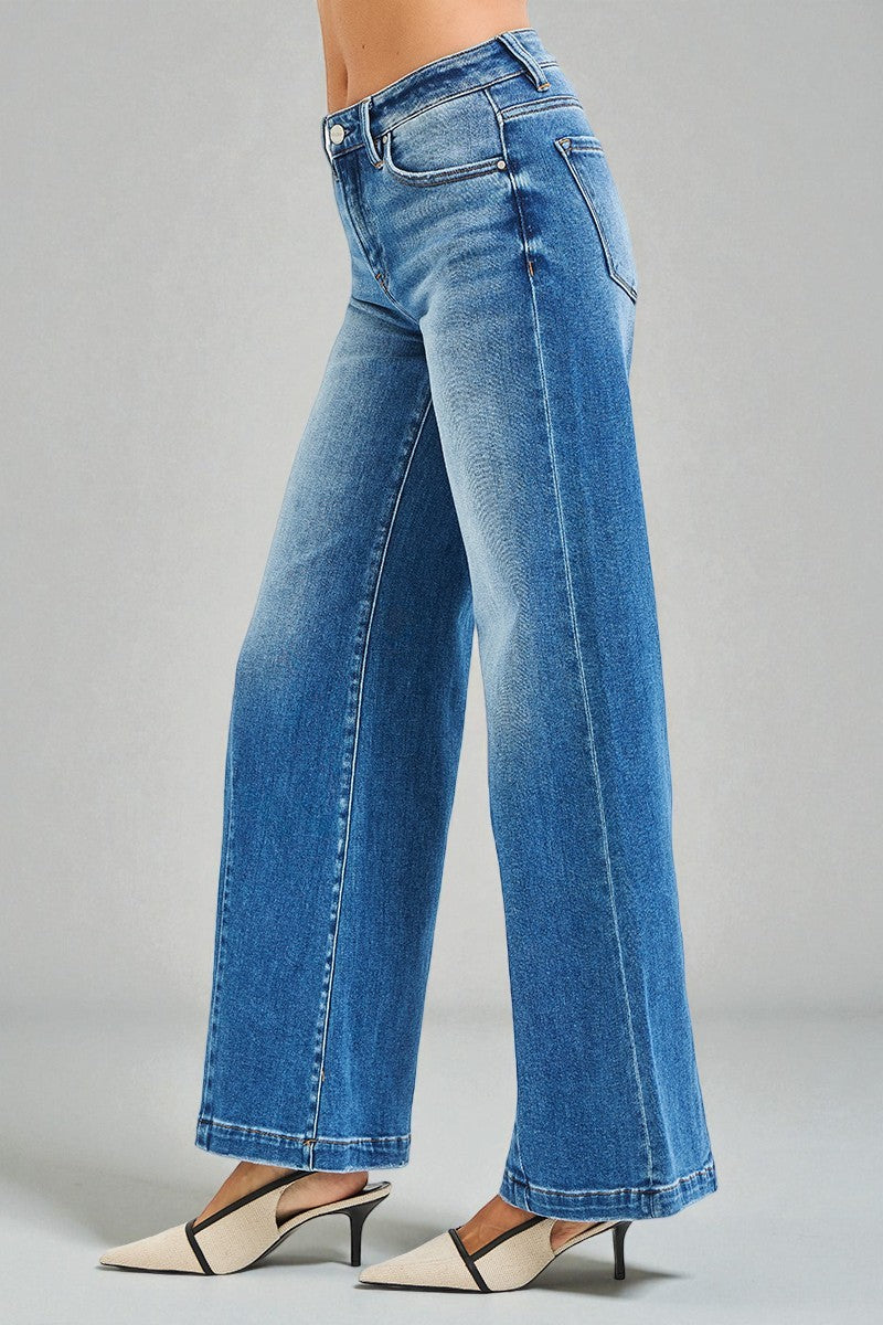 Medium Wash Wide Leg Jeans