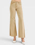 Tan Wide Leg Raw Hem Jeans