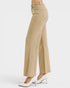 Tan Wide Leg Raw Hem Jeans