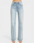 Light blue jeans on a white background