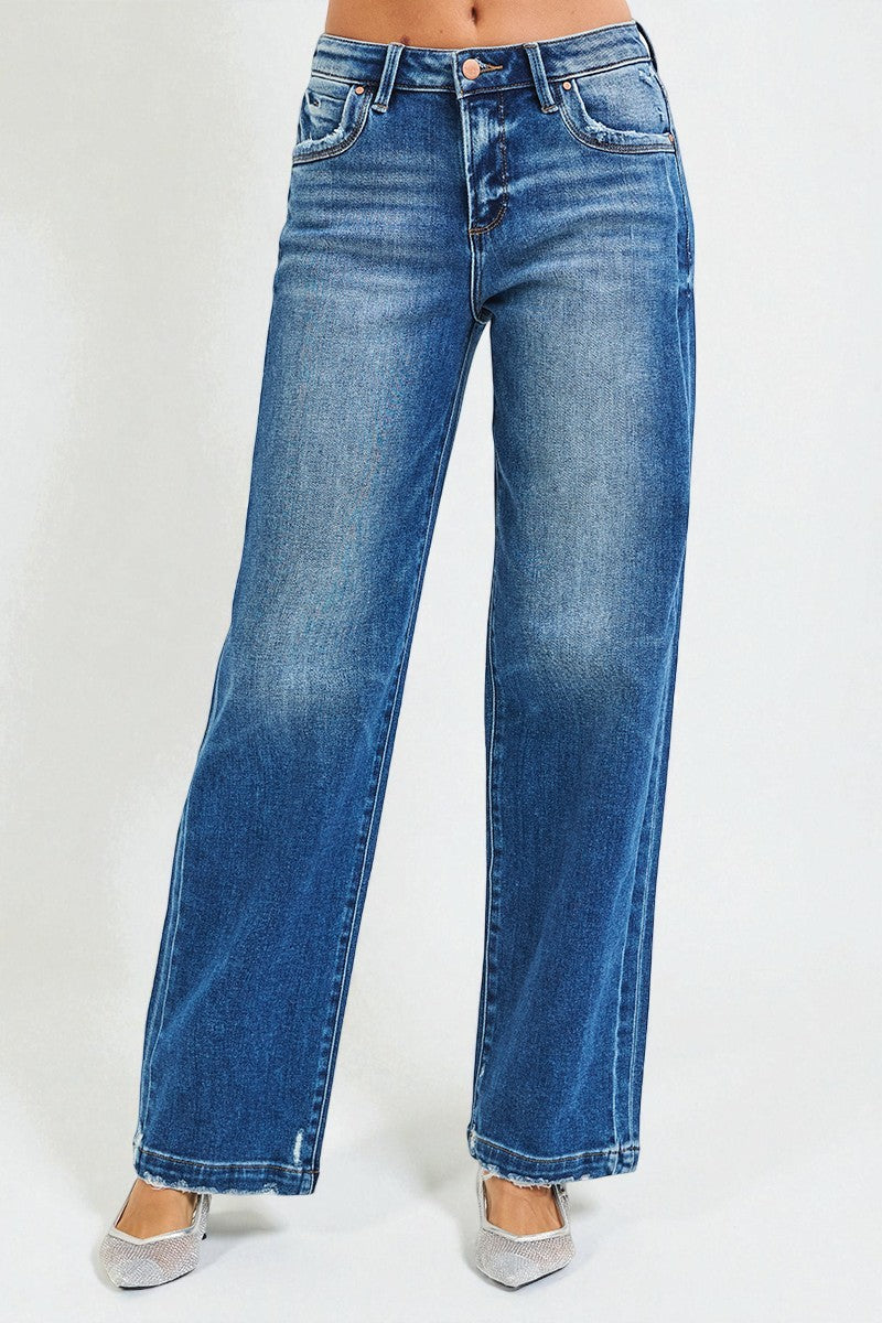 Medium Wash Straight Leg Jeans