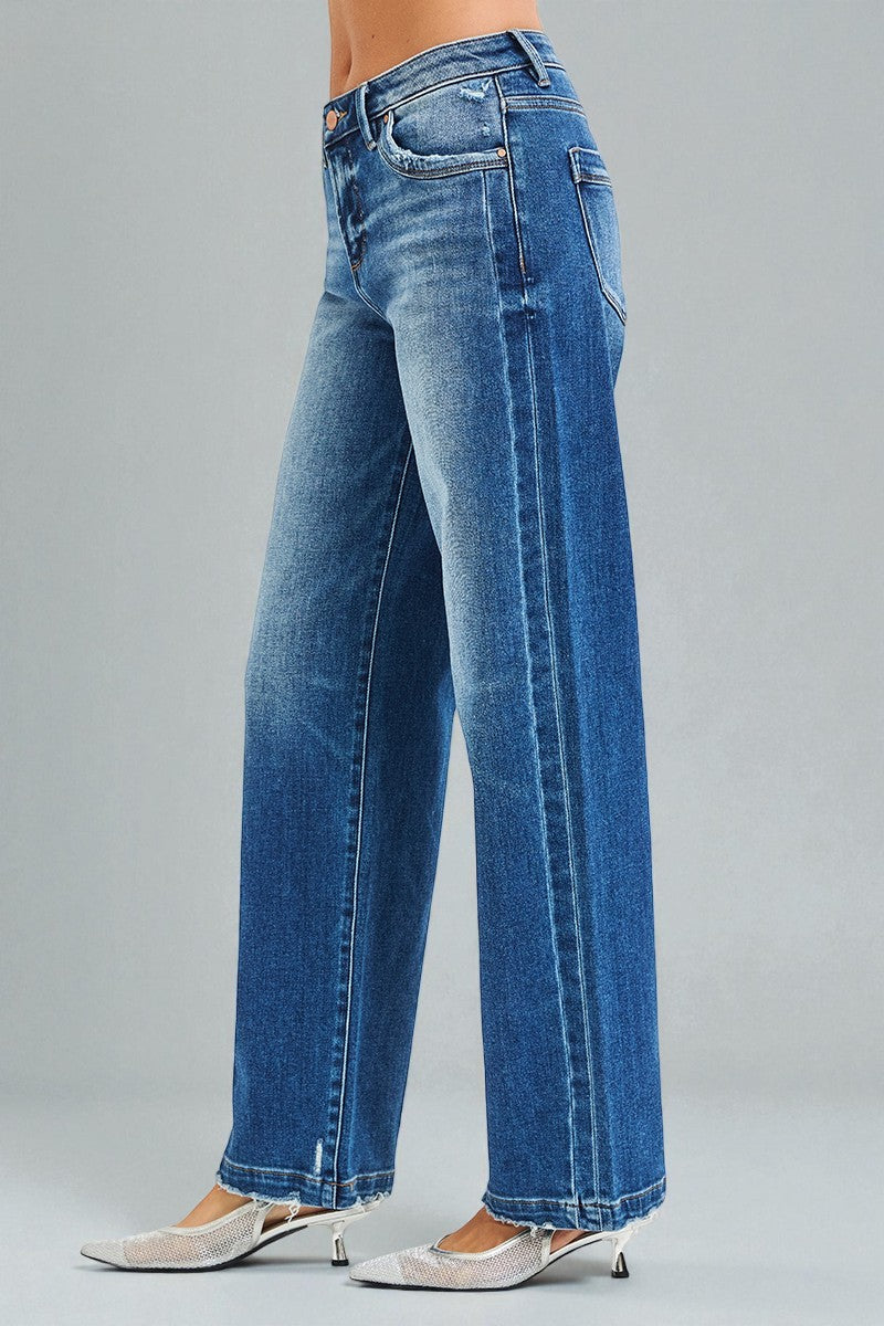 Medium Wash Straight Leg Jeans