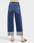 Dark Wash Cuffed Wide Leg Jeans